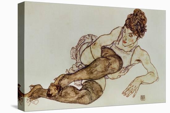 Reclining Woman with Black Stockings, 1917-Egon Schiele-Premier Image Canvas