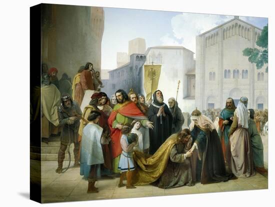 Reconciliation of Otto II with His Mother Adelaide of Burgundy, 1858-Francesco Hayez-Premier Image Canvas