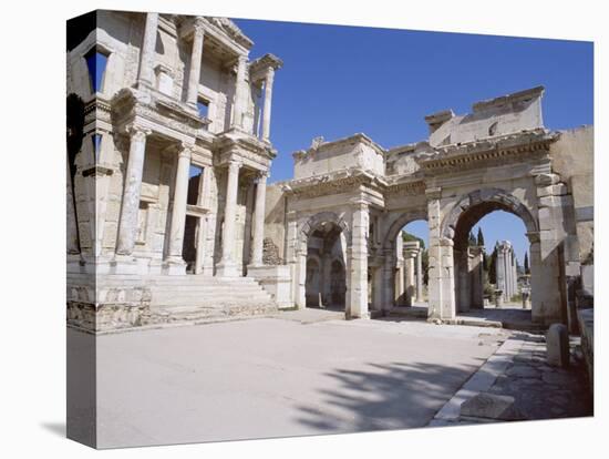 Reconstructed Library of Celsus, Archaeological Site, Ephesus, Anatolia, Turkey-R H Productions-Premier Image Canvas