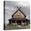 Reconstruction of the Viking barracks at the fortress of Trelleborg, Slagelse, Denmark-Werner Forman-Stretched Canvas