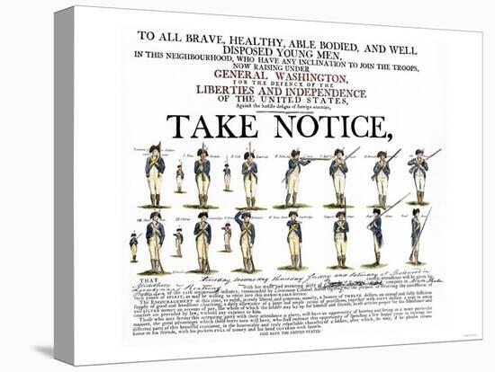 Recruitment Poster for Continental Soldiers to Serve in the American Revolution-null-Premier Image Canvas