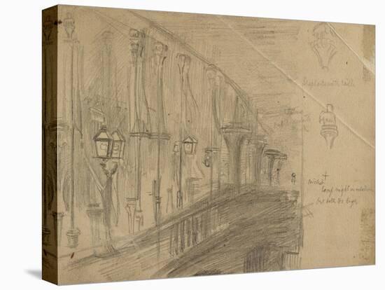 Recto: Study of London Bridge for 'London Bridge on the Night of the Marriage of the Prince and Pri-William Holman Hunt-Premier Image Canvas