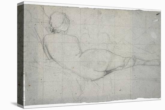 Recumbent Female Nude and Partial Study of a Second Female Figure, C. 1855-1860-Thomas Couture-Premier Image Canvas