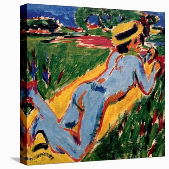 Recycling Blue Nude in a Straw Hat, 1909-Ernst Ludwig Kirchner-Premier Image Canvas