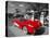 Red 1957 Corvette at Vintage Gas Station-Kerrick James-Stretched Canvas
