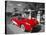 Red 1957 Corvette at Vintage Gas Station-Kerrick James-Stretched Canvas