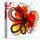 Red Abstract Brush Splash Flower I-Irena Orlov-Stretched Canvas