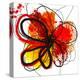 Red Abstract Brush Splash Flower I-Irena Orlov-Stretched Canvas