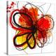 Red Abstract Brush Splash Flower I-Irena Orlov-Stretched Canvas