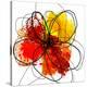 Red Abstract Brush Splash Flower II-Irena Orlov-Stretched Canvas