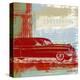 Red Abstract Car-Yashna-Stretched Canvas