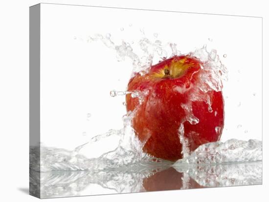 Red Apple with Splashing Water-Michael Löffler-Premier Image Canvas