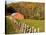 Red Barn and Fence along the Blue Ridge Parkway, Blowing Rock, North Carolina, USA-Chuck Haney-Premier Image Canvas