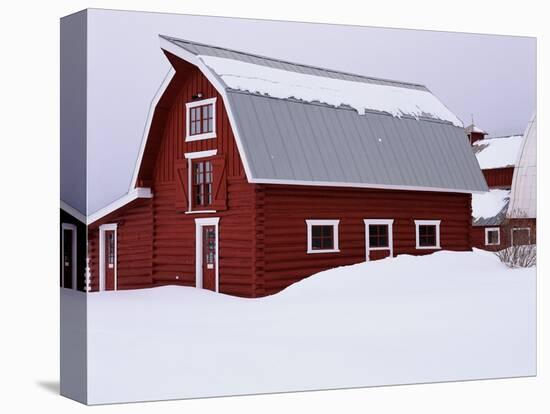 Red Barn in the Snow-James Randklev-Premier Image Canvas