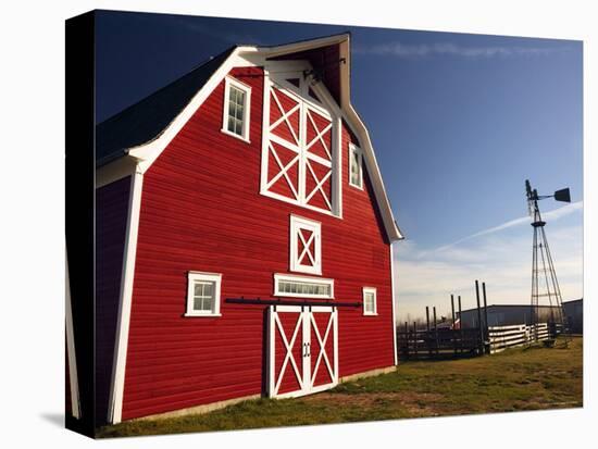 Red Barn, North Battleford, Saskatchewan, Canada-Walter Bibikow-Premier Image Canvas