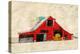 Red Barn-Ynon Mabat-Stretched Canvas