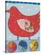 Red Bird-Julie Beyer-Stretched Canvas