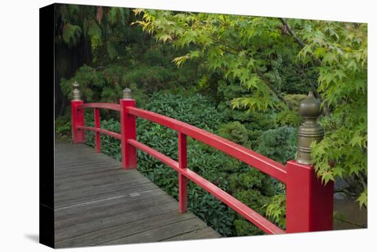 Red Bridge, Kubota Japanese Garden, Renton, Washington, USA-Merrill Images-Premier Image Canvas