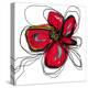 Red Butterfly Flower-Jan Weiss-Stretched Canvas