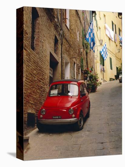 Red Car Parked in Narrow Street, Siena, Tuscany, Italy-Ruth Tomlinson-Premier Image Canvas