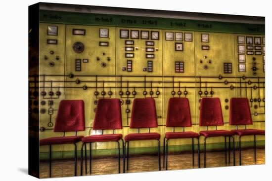 Red Chairs in Old Control Room-Nathan Wright-Premier Image Canvas