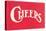 Red Cheers Sign-null-Stretched Canvas