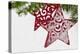 Red Christmas Star with Snow-Cora Niele-Premier Image Canvas
