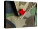 Red Cross on the Collar of a Camouflage Jacket-Winfred Evers-Premier Image Canvas