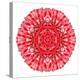 Red Daisy Mandala Flower Kaleidoscopic-tr3gi-Stretched Canvas