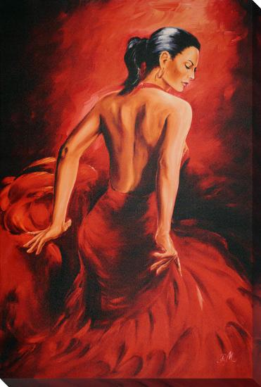 Red Dancer - Flamenco-R. Magrini-Stretched Canvas