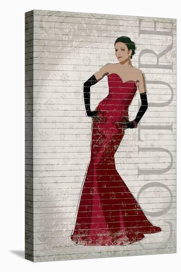 Red Dress Glamour-Sandra Smith-Stretched Canvas