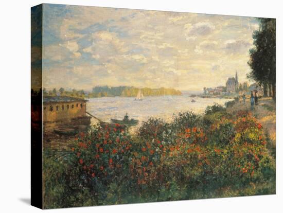 Red Flowers at the Bank at Argenteuil, 1877-Claude Monet-Premier Image Canvas