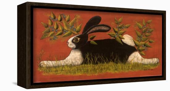 Red Folk Bunny-Lisa Hilliker-Stretched Canvas