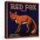 Red Fox Brand - Orange, California - Citrus Crate Label-Lantern Press-Stretched Canvas
