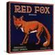 Red Fox Brand - Orange, California - Citrus Crate Label-Lantern Press-Stretched Canvas