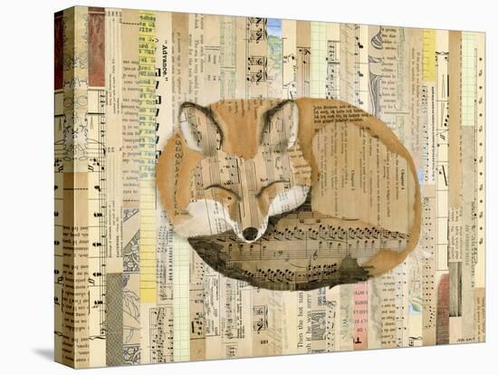 Red Fox Collage III-Nikki Galapon-Stretched Canvas