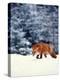 Red Fox in Snowy Woods-John Luke-Premier Image Canvas