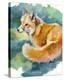 Red Fox on Green-Joni Johnson-Godsy-Stretched Canvas