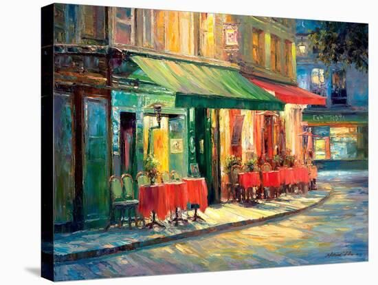 Red & Green Café-Haixia Liu-Stretched Canvas