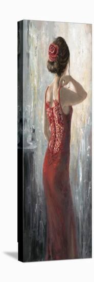 Red Lace, Red Rose-Karen Wallis-Stretched Canvas
