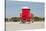 Red Lifeguard Tower sandyBeach-null-Stretched Canvas