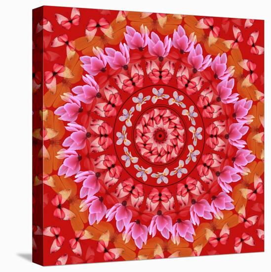 Red Mandala-AGCuesta-Stretched Canvas