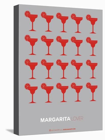 Red Margaritas Grey Poster-NaxArt-Stretched Canvas