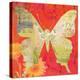 Red Pop Butterfly-Walter Robertson-Stretched Canvas