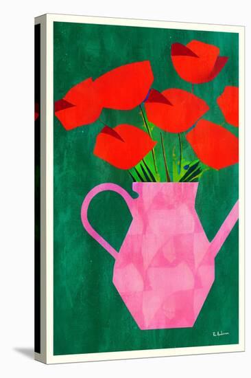 Red Poppies in a Pink Vase-Bo Anderson-Premier Image Canvas