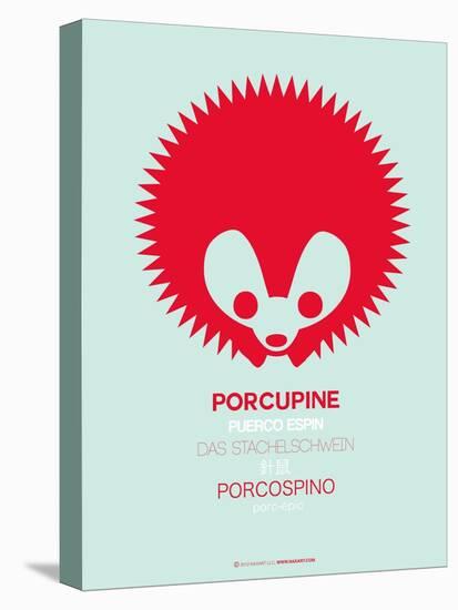 Red Porcupine Multilingual Poster-NaxArt-Stretched Canvas