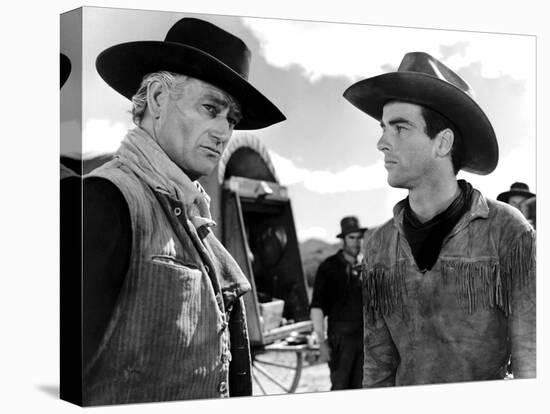 Red River, John Wayne, Montgomery Clift, 1948-null-Stretched Canvas