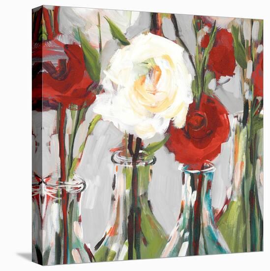 Red Romantic Blossoms II-Jane Slivka-Stretched Canvas