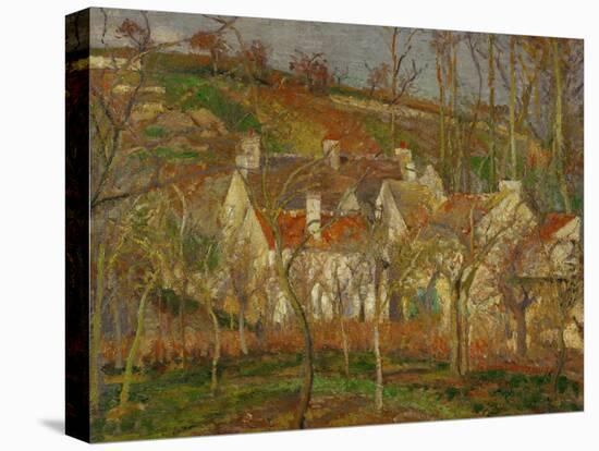 Red Roofs, a Village Corner, Winter, 1877-Camille Pissarro-Premier Image Canvas