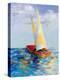Red Sailboat-Lanie Loreth-Stretched Canvas